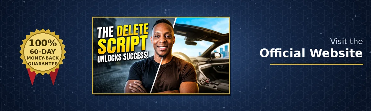 Delete Script banner — check the current price and 60-day guarantee for the 7-minute audio program on the official website
